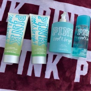 VS pink cool and bright bundle scrub lotion mist spray